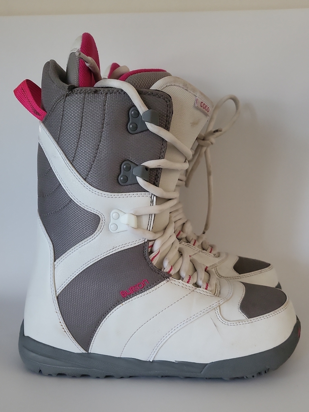 Burton Coco Women's Snowboard Boots White/Gray/Pink Size 9